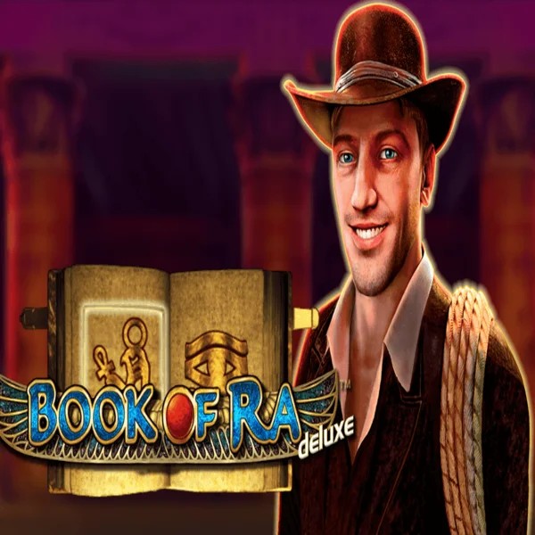 Book of Ra Deluxe logo by Novomatic at Zeus Bingo
