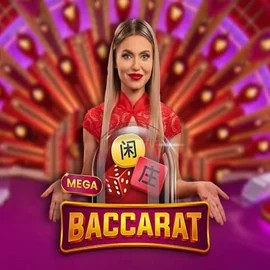 Mega Baccarat slot visual from Pragmatic Play available on zeus-bingo.com